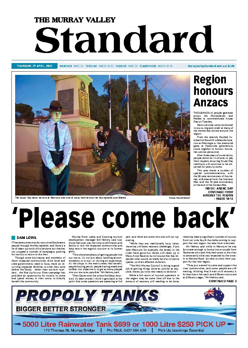 The Murray Valley Standard 27th April 2023 The Murray Valley Standard