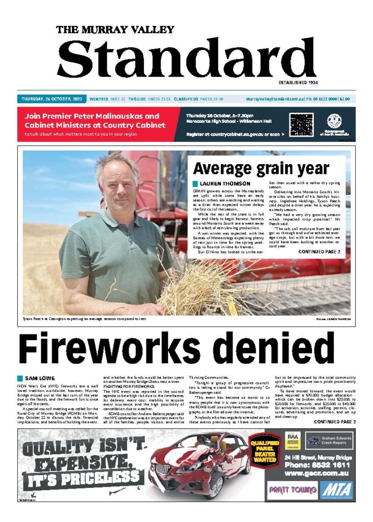 The Murray Valley Standard 26th October 2023 The Murray Valley Standard
