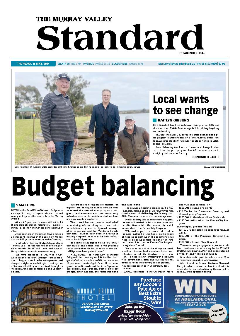 The Murray Valley Standard 16th May 2024 The Murray Valley Standard